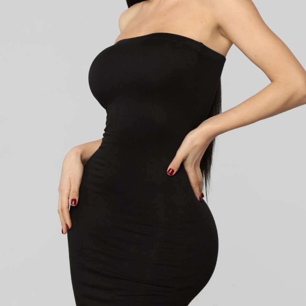 Tube Black Midi Dress